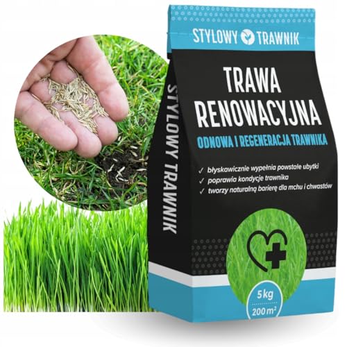 STYLIZER Rasensamen Schnellkeimend Frühjahr 5 kg - Grassamen für bis zu 200 m² - Turbo Rasensaat Nachsaat - Selbstverdichtender und Unkrautreduzierender Rasen Samen von STYLIZER
