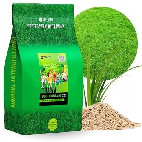 STYLIZER Sport Rasensamen Schnellkeimend Frühjahr 5 kg - Grassamen Sport und Spielrasen bis zu 200 m² - Turbo Rasensaat Trockenresistent und Winterhart - Unkrautreduzierender und Robust Rasen Samen von STYLIZER