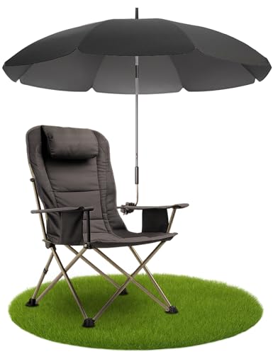 STYNGARD Stuhl Sonnenschirm für Liegestuhl mit UV Schutz 50+ / 120 cm Kuppelmaß mit Überhang - Klemmschirm Campingstuhl - Schirm für Stuhl mit Universal-Klemme Modell SAN FRANCISCO von STYNGARD