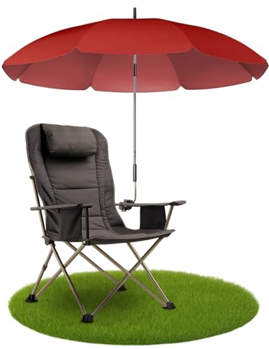 STYNGARD Stuhl Sonnenschirm für Liegestuhl mit UV Schutz 50+ / 120 cm Kuppelmaß mit Überhang - Klemmschirm Campingstuhl - Schirm für Stuhl mit Universal-Klemme Modell SAN FRANCISCO von STYNGARD