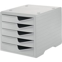 Ablagebox 5 Schubladen grau/grau Polyl H255xB270xT340 mm von STYRO