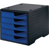 Ablagebox 5 Schubladen schwarz/blau Polyl H255xB270xT340 mm von STYRO