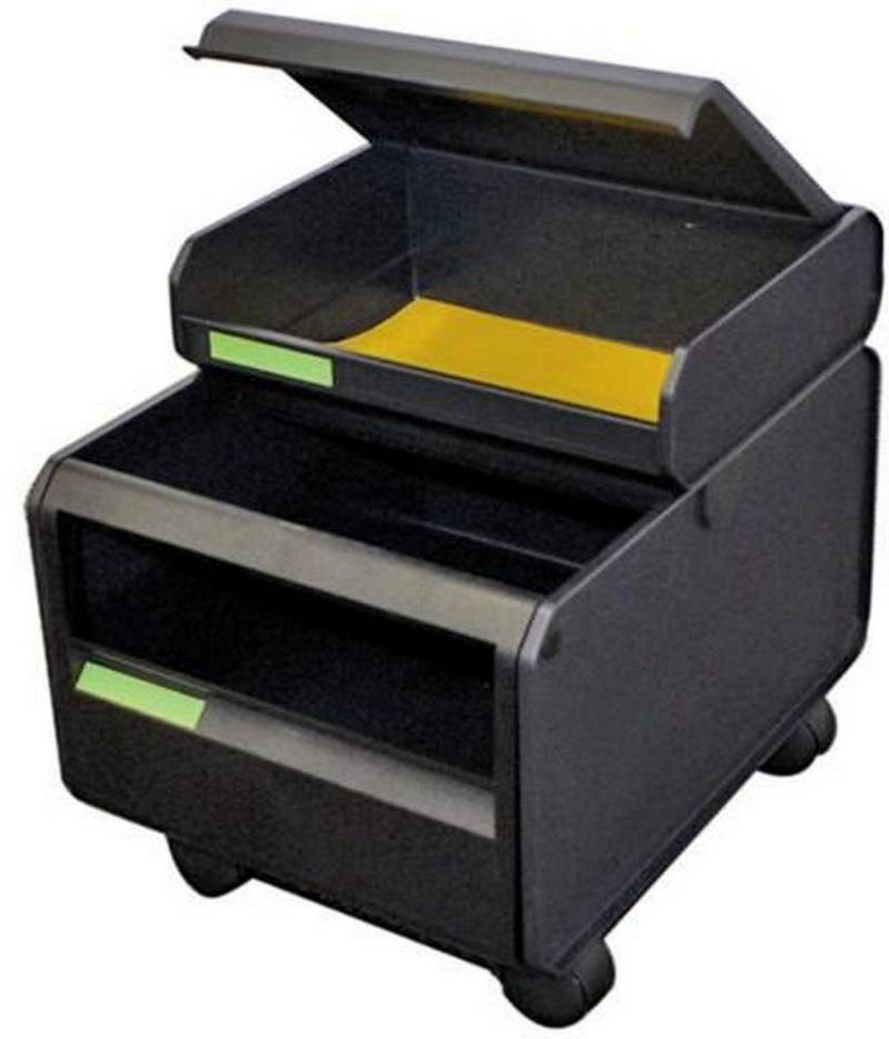 STYRO Papierkorb Abfallbehälter styrotrend Rollboy 1 Behälter + Nasseinsatz anthrazit. von STYRO
