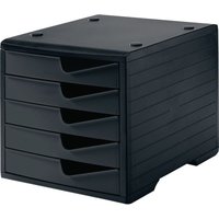 Styro - Ablagebox 5 Schubladen schwarz/schwarz Polyl H255xB270xT340 mm von STYRO