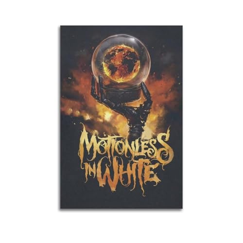 Poster, Motiv: Motionless In White Print Albumcover, signiert, limitiertes Poster, Musikcover-Poster, Pop-Hip-Hop-Rap-Sänger-Star, Musikposter, ästhetische Leinwand, Wandkunst für Mädchen und Jungen, von STYTAD