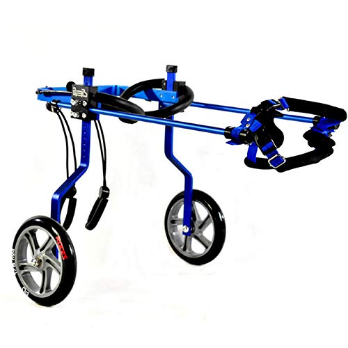 STZYY Verstellbarer Hundewagen Haustier Rollstuhl, 2 Räder Blue Hunderollstuhl, für Behinderte Hunde Hundebein Unterstützung (XXXS-S 0-11kg) von STZYY