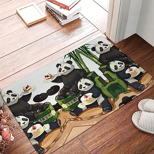 STejar Fußmatte Pandas of Father and Son, rutschfeste Gummi-Rückseite, saugfähig und schmutzabweisend, Fußmatte, Eingangstür, Innenfußmatte, 40 x 60 cm von STejar
