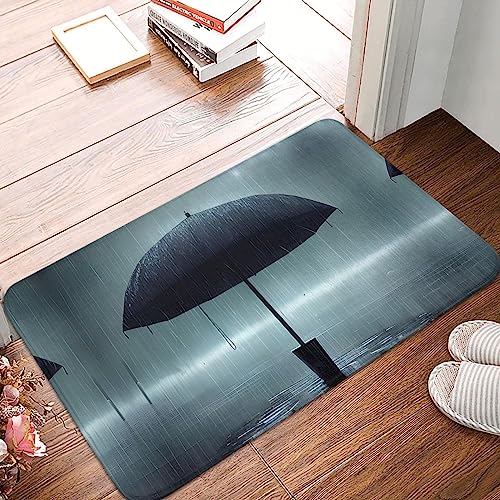 STejar Fußmatte mit schwarzem Regenschirm im Regen, rutschfeste Gummi-Rückseite, saugfähig und schmutzabweisend, Fußmatte, Eingangstür, Innenfußmatte, 40 x 60 cm von STejar