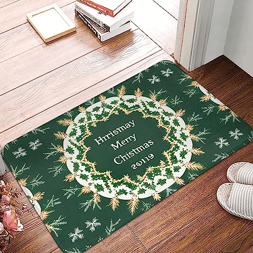 STejar Fußmatte mit weihnachtlichem Hintergrund, rutschfeste Gummi-Rückseite, saugfähig und schmutzabweisend, Fußmatte, Eingangstür, Innenfußmatte, 40 x 60 cm von STejar