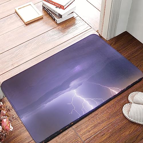 STejar Lightning Storm Fußmatte mit rutschfester Gummi-Rückseite, saugfähig und schmutzabweisend, Fußmatte, Eingangstür, Innenfußmatte, 40 x 60 cm von STejar