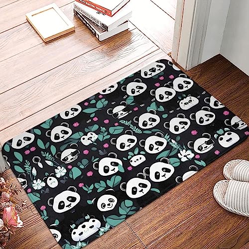 STejar Panda Fußmatte mit niedlichem Gesicht, rutschfeste Gummi-Rückseite, saugfähig und schmutzabweisend, Fußmatte, Eingangstür, Innenfußmatte, 40 x 60 cm von STejar
