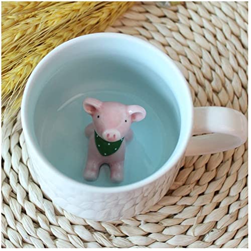 3D-Cartoon-Tier-Kaffeetasse mit Baby-Hund im Inneren – Tierliebhaber Teetassen für Frauen und Mädchen (Schweine) von STmea