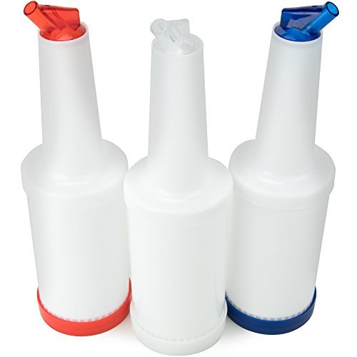 The Patriot, 3 Stück bunte Saft-Ausgießer Flaschen Mix, Pour, Store, Plastik-Barware von The Patriot, Rot/Weiß/Blau von STmea