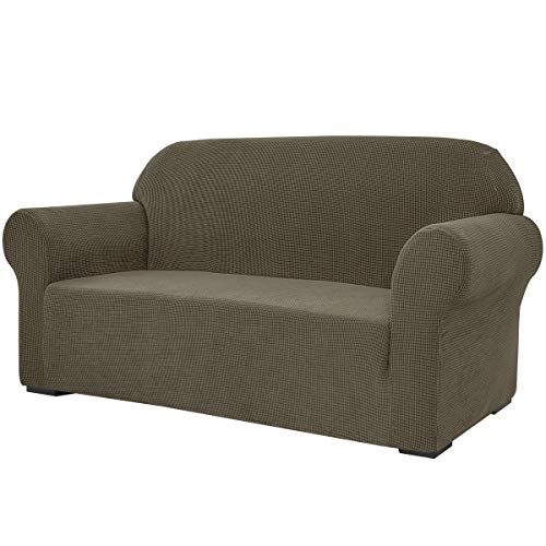 SU SUBRTEX 1 Stück Stretch Sofabezug Spandex Jacquard Stoff Schonbezüge für Couch, Sofa, Sessel, Anti-Rutsch-Möbelschutz (X-groß, Olivengrab) von SU SUBRTEX