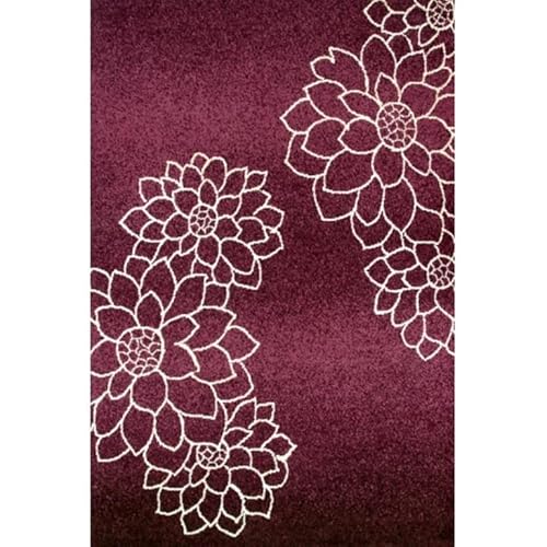 Teppich Bali Modernes Design Blumenmotive Reine Schurwolle Kessel (70_x_135_cm, Lila) von SUALSA