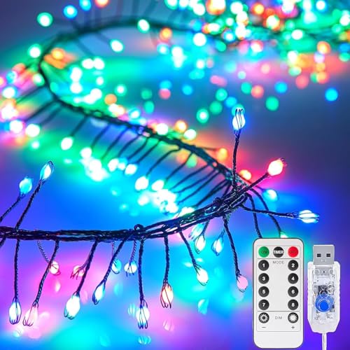 200LED Feuerwerk Lichterkette,SUAVER USB Feuerwerkskörper Stern Cluster Lichter mit Timer Fernbedienung Feuerwerk Licht Außen Weihnachtsbeleuchtung LED Baum Licht Hochzeit Deko(Mehrfarbig, 6m 200LED) 200LED Feuerwerk Lichterkette,SUAVER USB Feuerwerkskörper Stern Cluster Lichter mit Timer Fernbedienung Feuerwerk Licht Außen Weihnachtsbeleuchtung LED Baum Licht Hochzeit Deko(Mehrfarbig, 6m 200LED) von SUAVER