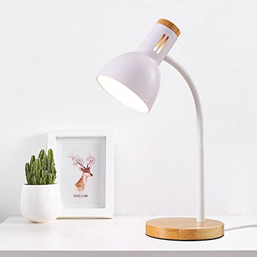 SUAVER Metall Tischlampe, Nordic Modern Creative Tischlampe Schlafzimmer Nachttischlampe Augenschutz Lesetischlampe Verstellbare Schreibtischlampe E27 Holz Metall Nachtlampe von SUAVER