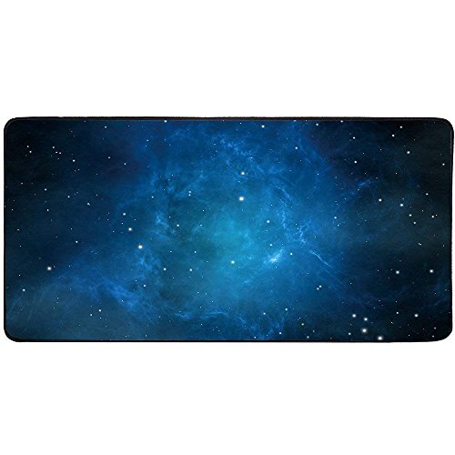 SUAVER Gaming Mauspad (900 x 400 x 2 mm) extended mousepad Office Tischunterlage groß mit gel Rubber,XXL Mousepad Rutschfeste Gummi Boden mit Genähte Kanten (Blau Himmel) von SUAVER