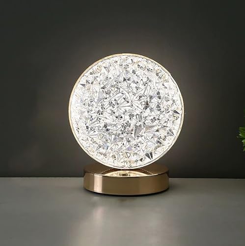 SUAVER LED Rund Tischlampe Kabellos Wiederaufladbar Tischleuchte Dimmbar 3 Farbmodi Nachtlicht Schreibtisch Dekor Nachttischlampe für Wohnzimmer Schlafzimmer Home Decor (Rund) von SUAVER