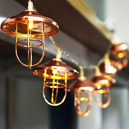 SUAVER Metall Lichterkette batteriebetrieben geometrische Lichterkette 3m 20LEDs Roségold Dekoration Licht Warmweiß für Weihnachten,Geburtstag,Party,Schlafzimmer, Innenbereich(Laterne) von SUAVER