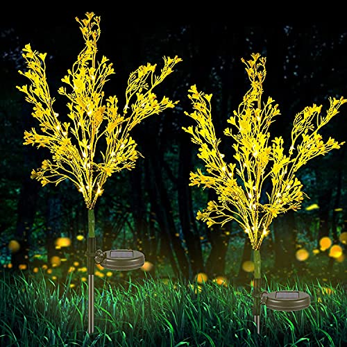 Solar Gartenlicht,SUAVER 2 Stück Blume Licht Solarleuchte Außen Wasserdicht Solarlampe Gartenfackeln Blume Dekoration Lichter im Freien für Garten Rasen Terrasse Beleuchtung (Rapsblume) von SUAVER