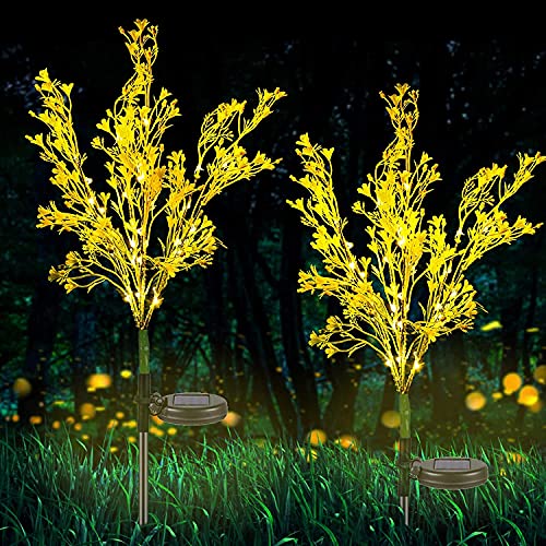 SUAVER Solar Gartenlicht, 2 Stück Blume Licht Solarleuchte Außen Wasserdicht Solarlampe Gartenfackeln Blume Dekoration Lichter im Freien für Garten Rasen Terrasse Beleuchtung (Rapsblume) von SUAVER