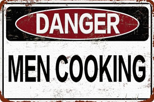 Warnschild "Danger Men Cooking Garage", 30,5 x 20,3 cm von SUBAKBANDHA
