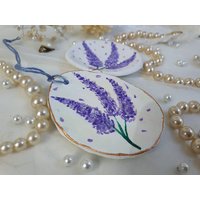 Handbemalte Lavendel Keramik Schmuckschale Und Dekoration von SUBLUNA