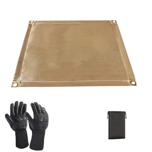 Feuerfeste Unterlage Grill Feuerfestes Tuch For Den Außenbereich, Hitzebeständiges Gewebe, Fiberglasmatte Mit Aufbewahrungstasche For Campinggrill, Picknick, Grill, Flammenschutz(80X100cm and 1 Glove) Feuerfeste Unterlage Grill Feuerfestes Tuch For Den Außenbereich, Hitzebeständiges Gewebe, Fiberglasmatte Mit Aufbewahrungstasche For Campinggrill, Picknick, Grill, Flammenschutz(80X100cm and 1 Glove) von SUBLXPoten