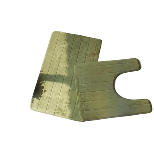 SUBLXPoten Badezimmerteppich Set 2 Pcs/Set Memory Foam Bath Mat Rug Floor Bathroom Rugs Carpet Toliet(Green1) von SUBLXPoten