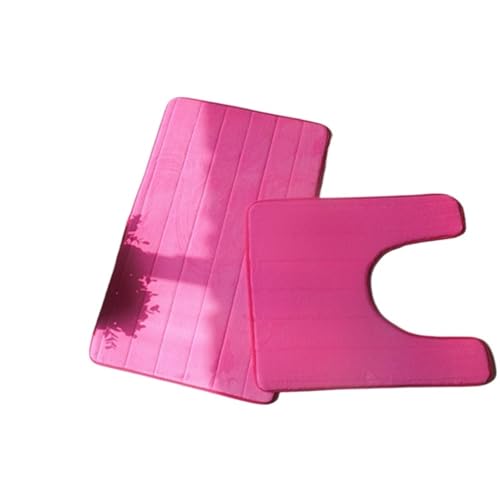 SUBLXPoten Badezimmerteppich Set 2 Pcs/Set Memory Foam Bath Mat Rug Floor Bathroom Rugs Carpet Toliet(Red1) von SUBLXPoten