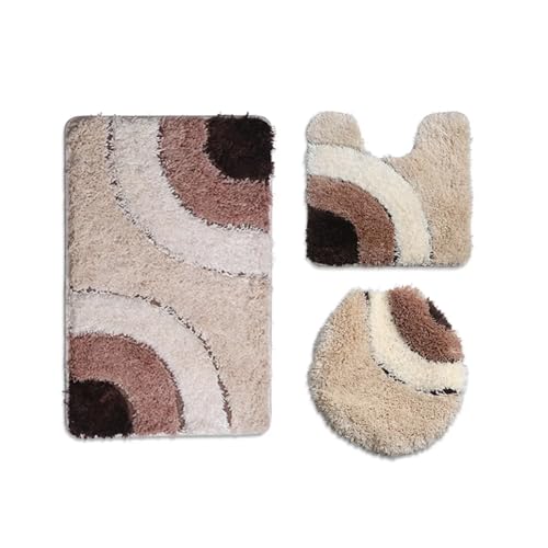 SUBLXPoten Badezimmerteppich Set Floor Mat Household Bathroom Water Absorption Combination Set of Three Pieces(11) von SUBLXPoten