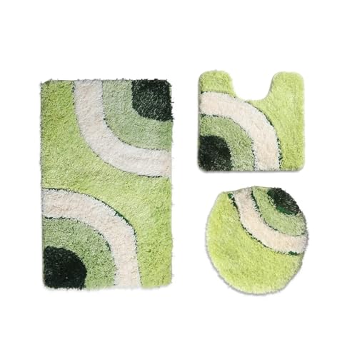 SUBLXPoten Badezimmerteppich Set Floor Mat Household Bathroom Water Absorption Combination Set of Three Pieces(2) von SUBLXPoten