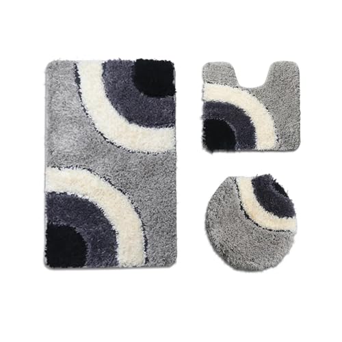 SUBLXPoten Badezimmerteppich Set Floor Mat Household Bathroom Water Absorption Combination Set of Three Pieces(4) von SUBLXPoten