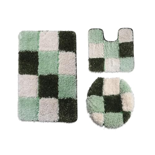 SUBLXPoten Badezimmerteppich Set Floor Mat Household Bathroom Water Absorption Combination Set of Three Pieces(6) von SUBLXPoten