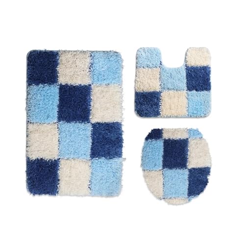 SUBLXPoten Badezimmerteppich Set Floor Mat Household Bathroom Water Absorption Combination Set of Three Pieces(8) von SUBLXPoten