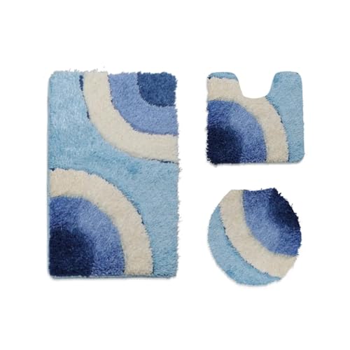 SUBLXPoten Badezimmerteppich Set Floor Mat Household Bathroom Water Absorption Combination Set of Three Pieces(9) von SUBLXPoten
