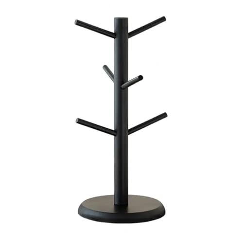 SUBLXPoten Becherhalter Baum 34 cm Wasserbecherhalter Kaffeebecherhalter mit 6 Haken Cup Organizer Baumzähler Werkzeuge for Home Kitchen Bar(Black) von SUBLXPoten