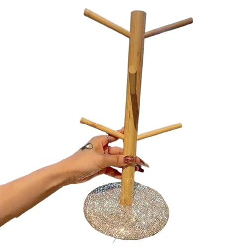 SUBLXPoten Becherhalter Baum Diamant Holz Becher Hängendes Display Rack Drinkware Regal 6 Haken Baum Form Kaffee Tee Tasse Lagerung Halter von SUBLXPoten