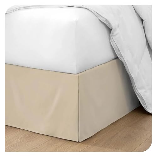 SUBLXPoten Betthusse Bequemer, weicher, plissierter, maßgeschneiderter Bettrock mit knitterfreiem Stoff, 15 Zoll hohe Bettwäsche(Beige,180x 200x 35 cm) von SUBLXPoten