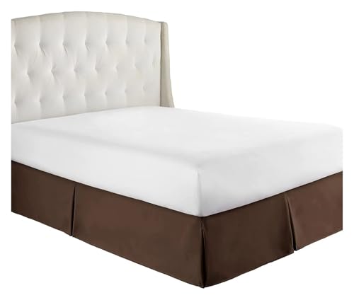SUBLXPoten Betthusse Bequemer, weicher, plissierter, maßgeschneiderter Bettrock mit knitterfreiem Stoff, 15 Zoll hohe Bettwäsche(Brown,200x220x35 cm) von SUBLXPoten