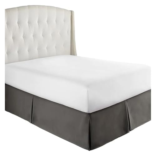 SUBLXPoten Betthusse Bequemer, weicher, plissierter, maßgeschneiderter Bettrock mit knitterfreiem Stoff, 15 Zoll hohe Bettwäsche(Dark Grey,120x 200x 35 cm) von SUBLXPoten