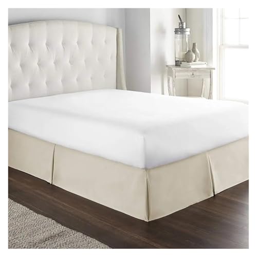 SUBLXPoten Betthusse Bequemer, weicher, plissierter, maßgeschneiderter Bettrock mit knitterfreiem Stoff, 15 Zoll hohe Bettwäsche(Dark White,120x 200x 35 cm) von SUBLXPoten