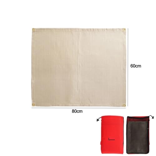 SUBLXPoten Feuerfeste Unterlage Grill Camping Feuerfestes Tuch Flammhemmende Isoliermatte Decke Glasbeschichtetes Wärmedämmpolster Im Freien Picknick-Grill(80x60cm with Bag) von SUBLXPoten