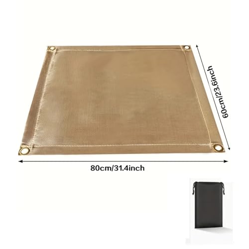 SUBLXPoten Feuerfeste Unterlage Grill Feuerfestes Tuch for Den Außenbereich, Hitzebeständiges Gewebe, Fiberglasmatte Mit Aufbewahrungstasche for Campinggrill, Picknick, Grill, Flammenschutz(60X80cm) SUBLXPoten Feuerfeste Unterlage Grill Feuerfestes Tuch for Den Außenbereich, Hitzebeständiges Gewebe, Fiberglasmatte Mit Aufbewahrungstasche for Campinggrill, Picknick, Grill, Flammenschutz(60X80cm) von SUBLXPoten