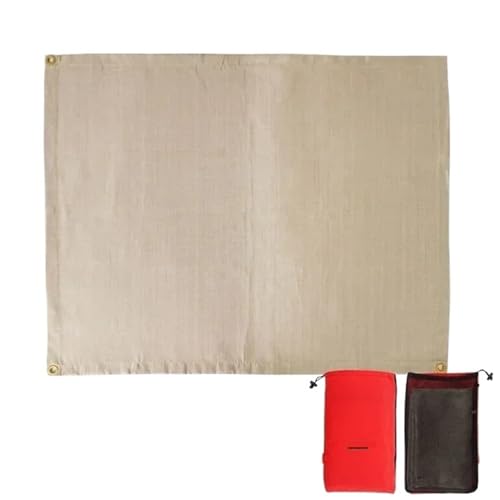SUBLXPoten Feuerfeste Unterlage Grill Feuerfestes Tuch for Outdoor-Camping, Picknick, Grill, Isoliermatte, flammhemmende Hochtemperatur-Feuerdecke, Fiberglasmatte(Fibergla-XL-100X80cm) von SUBLXPoten