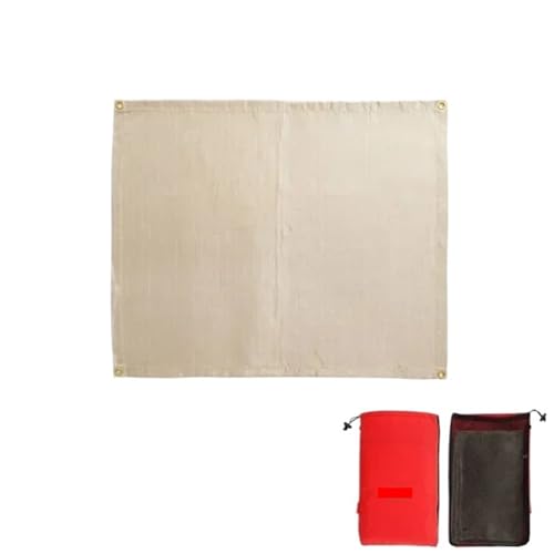 SUBLXPoten Feuerfeste Unterlage Grill Feuerfestes Tuch for Outdoor-Camping, Picknick, Grill, Isoliermatte, flammhemmende Hochtemperatur-Feuerdecke, Fiberglasmatte(Fiberglass-L-80X60cm) von SUBLXPoten