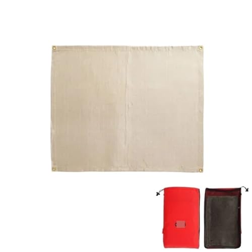 SUBLXPoten Feuerfeste Unterlage Grill Feuerfestes Tuch for Outdoor-Camping, Picknick, Grill, Isoliermatte, flammhemmende Hochtemperatur-Feuerdecke, Fiberglasmatte(Fiberglass-L-80X60cm) von SUBLXPoten