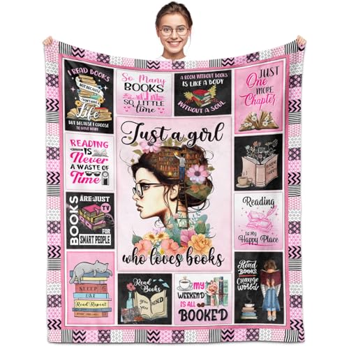 SUBORD Lesedecke "Just a Girl Who Loves Books", 152,4 x 127,7 cm, Geschenke für Buchliebhaber, Buchgeschenke für Frauen, Leser-/Lesegeschenk für Bücherliebhaber, Buchdecke SUBORD Lesedecke "Just a Girl Who Loves Books", 152,4 x 127,7 cm, Geschenke für Buchliebhaber, Buchgeschenke für Frauen, Leser-/Lesegeschenk für Bücherliebhaber, Buchdecke von SUBORD