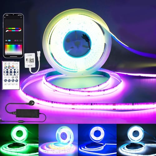 10M WIFI Intelligent COB RGB+IC Weiß+Dynamische Farbe LED Streifen Strip Lichterkette 576LEDs/M 5760LEDs 24V 6580lm LED Band Lichtleiste Arbeitet mit Google Home Assistant/Alexa von SUBOSI